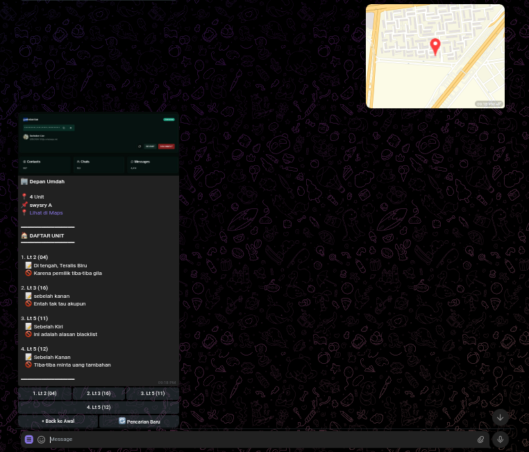 Project screenshot showing bot shareloc implementation